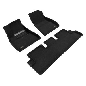 Tesla Model 3 Floor Mat Set - Front and Rear - 3D MAXpider - ELEGANT Series - Black - `20-`23 Tesla Model 3 Floor Mat Set - Front and Rear - 3D MAXpider - ELEGANT Series - Black - `20-`23